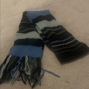 Anne Klein Blue,Black &Mint Green Striped Scarf